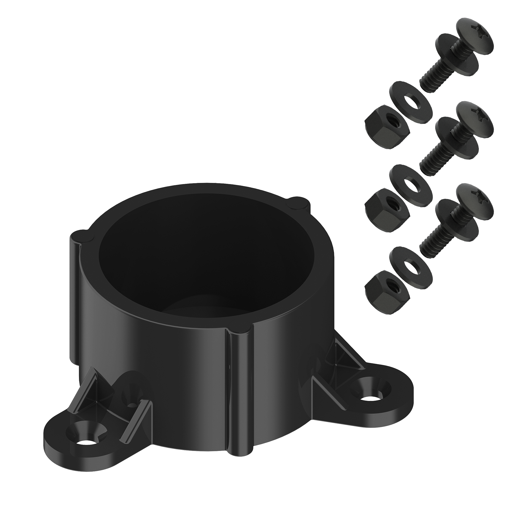 1.5-inch Schedule 40 PVC Table Mount & Hardware (Black)