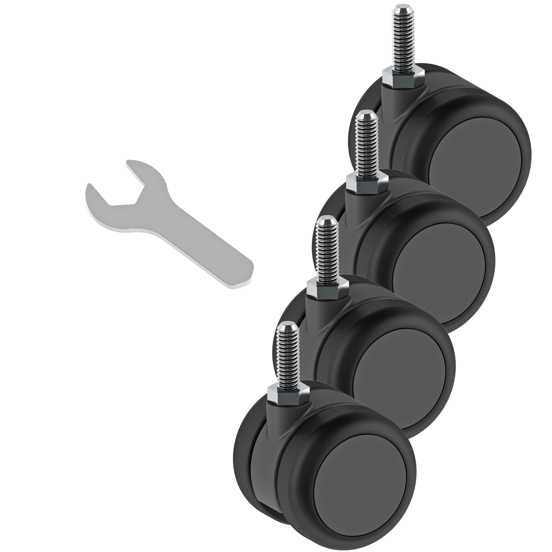 2-Inch Threaded Stem Swivel Caster (4-pack)