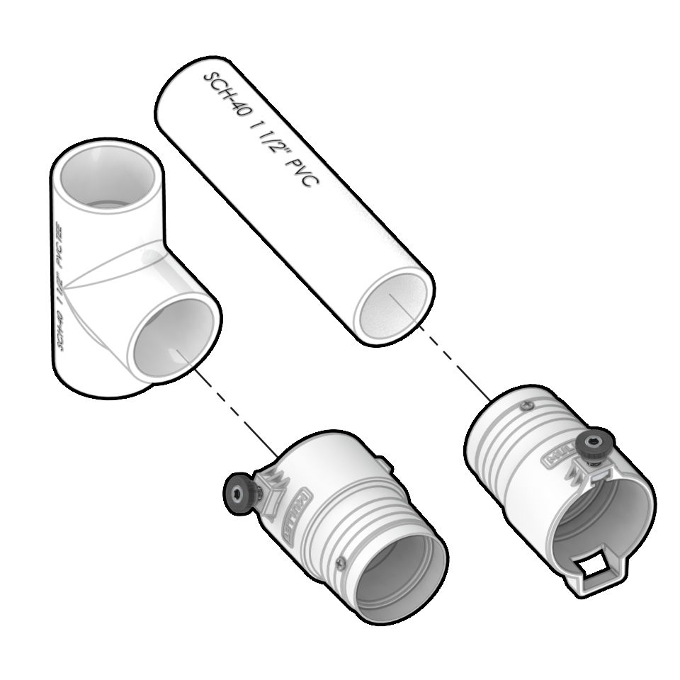 Universal Shop Hose Vac Adapter - Rendering - Mullet Tools