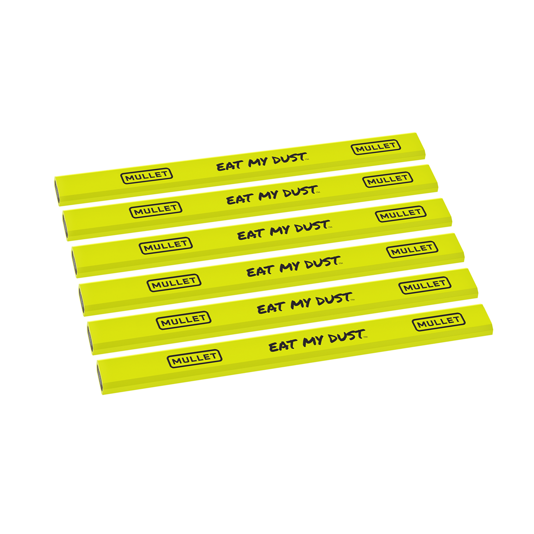 Mullet Tools Eat My Dust high-visibility carpenter pencil 6-pack