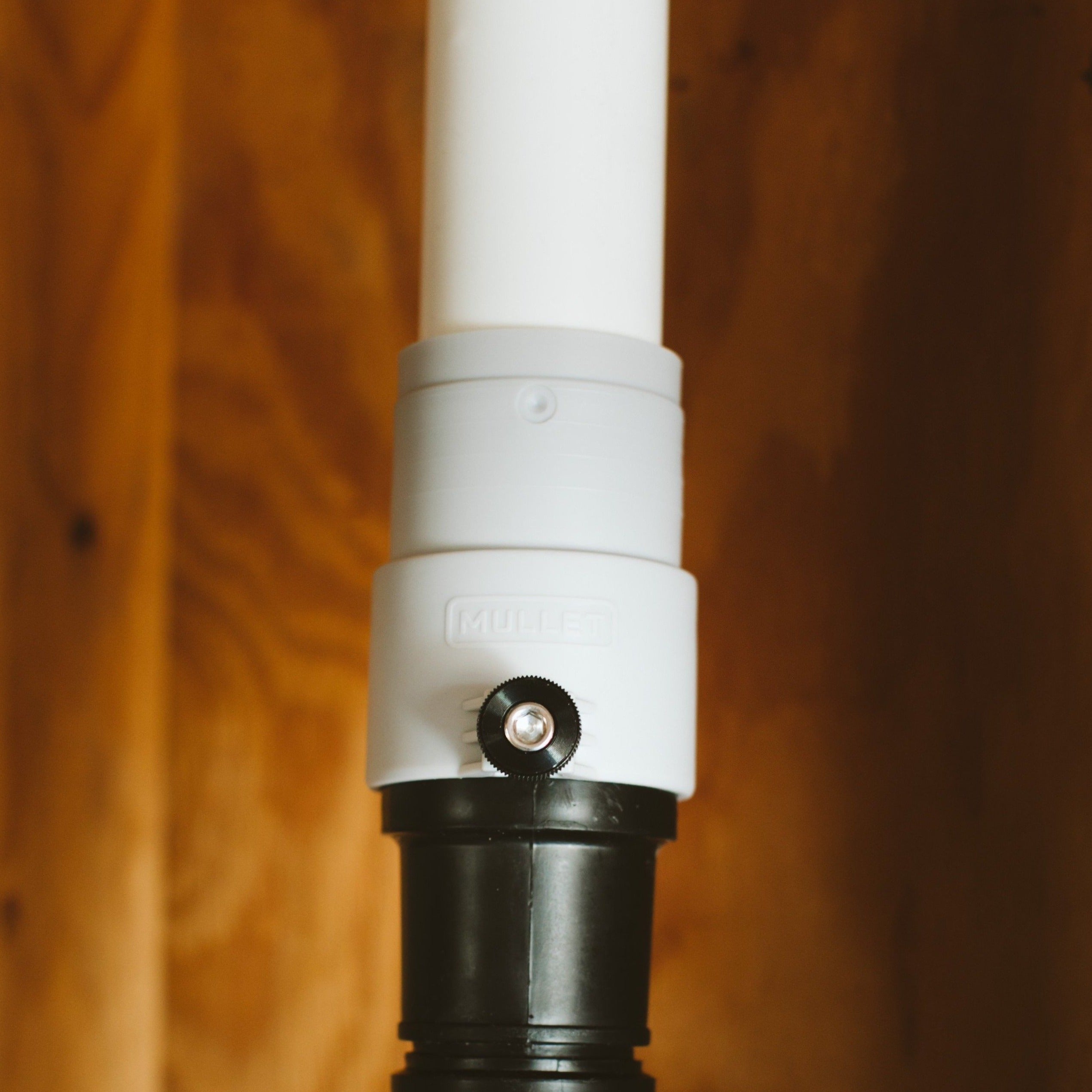The Mullet Wet/Dry Vac Hose Adapter also connects to 1-1/2" PVC found at local hardware/home stores. - Mullet Tools