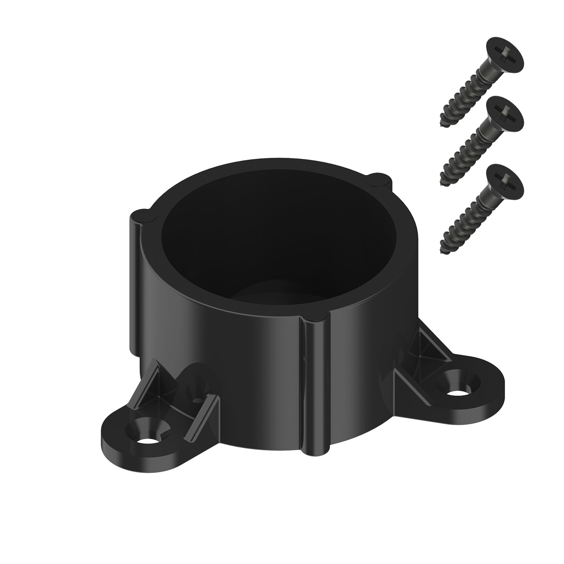 1.5-inch Schedule 40 PVC Table Mount & Hardware (Black)