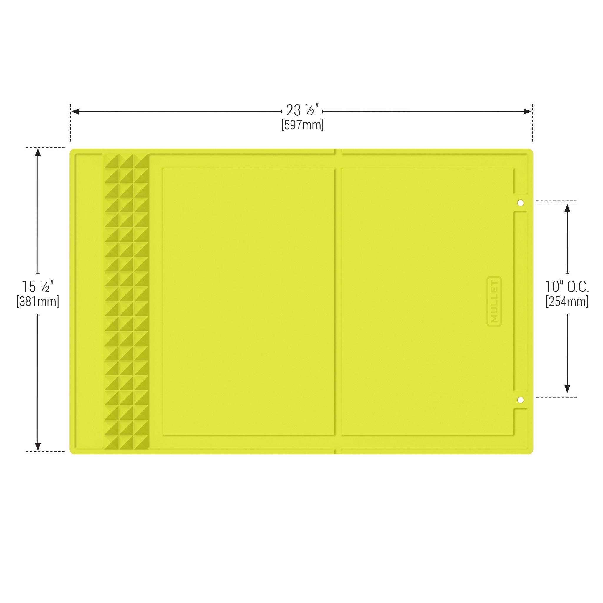 Silicon Project Mat - Dimensions- Hi-Vis Yellow - Mullet Tools