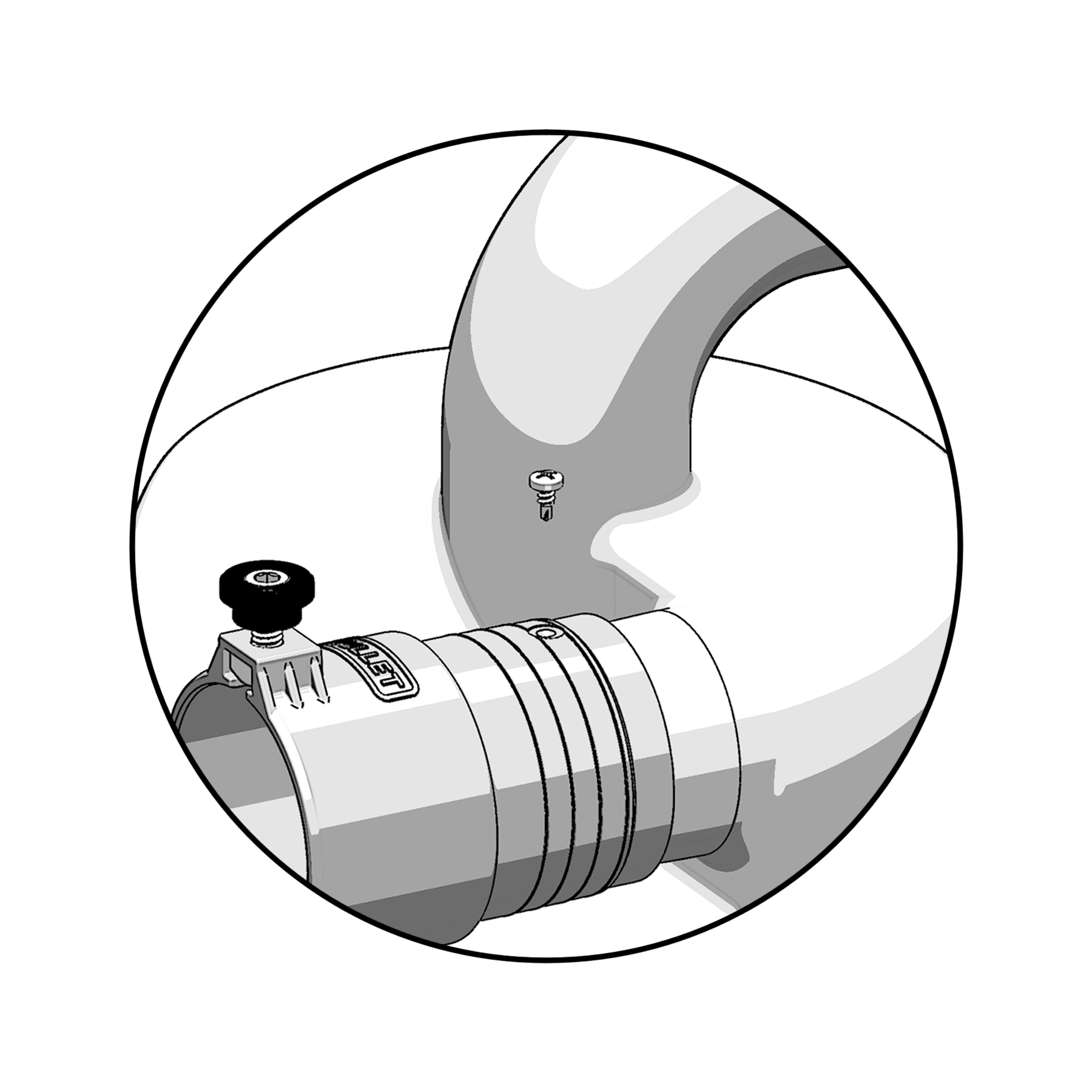 Self-drilling screw can be used for permanent adapter connection to M5.